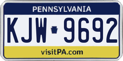 PA license plate KJW9692