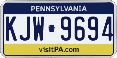 PA license plate KJW9694