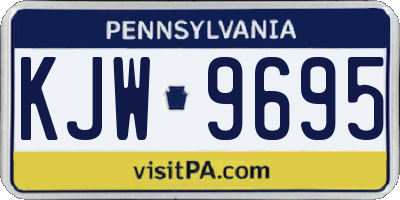 PA license plate KJW9695