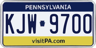 PA license plate KJW9700