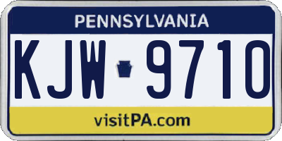 PA license plate KJW9710