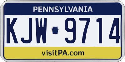 PA license plate KJW9714