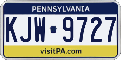 PA license plate KJW9727