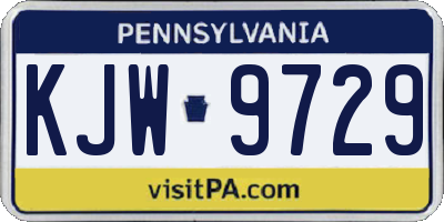 PA license plate KJW9729