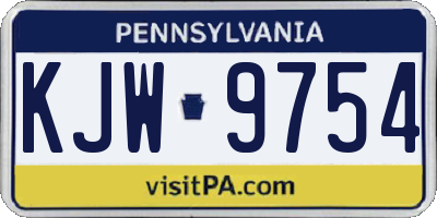 PA license plate KJW9754