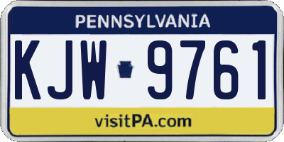PA license plate KJW9761