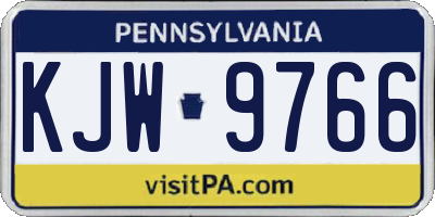 PA license plate KJW9766