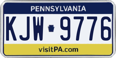 PA license plate KJW9776