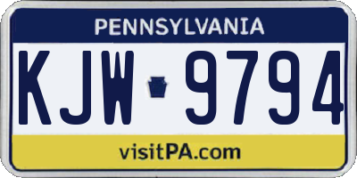 PA license plate KJW9794