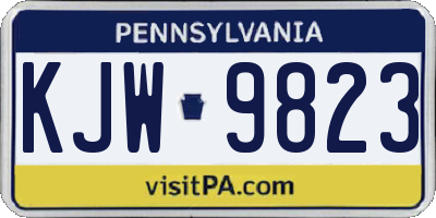 PA license plate KJW9823