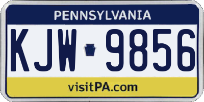 PA license plate KJW9856