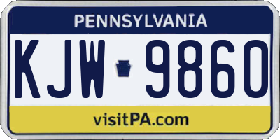 PA license plate KJW9860