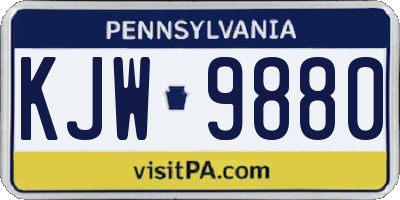 PA license plate KJW9880