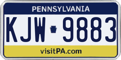 PA license plate KJW9883