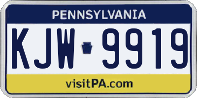 PA license plate KJW9919