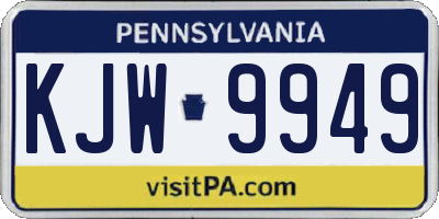 PA license plate KJW9949