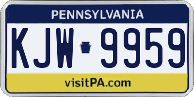 PA license plate KJW9959