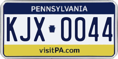 PA license plate KJX0044