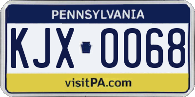 PA license plate KJX0068
