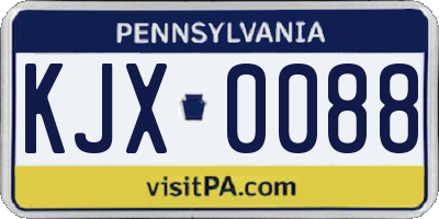 PA license plate KJX0088