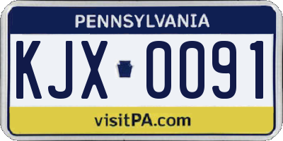 PA license plate KJX0091