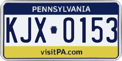 PA license plate KJX0153