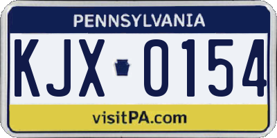 PA license plate KJX0154
