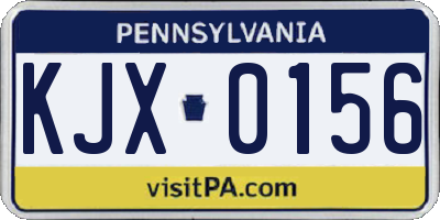 PA license plate KJX0156