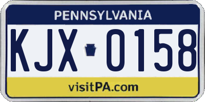 PA license plate KJX0158