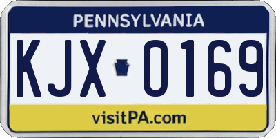 PA license plate KJX0169