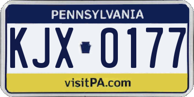 PA license plate KJX0177
