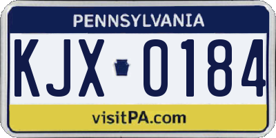 PA license plate KJX0184