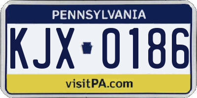 PA license plate KJX0186