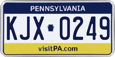 PA license plate KJX0249