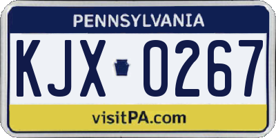 PA license plate KJX0267