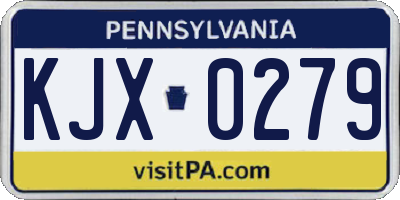 PA license plate KJX0279