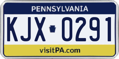 PA license plate KJX0291