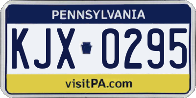 PA license plate KJX0295