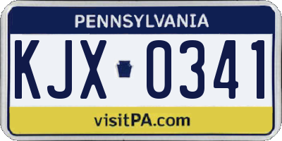 PA license plate KJX0341