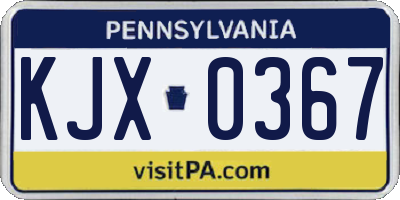 PA license plate KJX0367