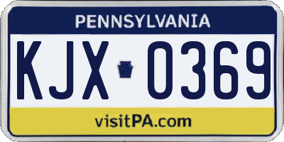 PA license plate KJX0369