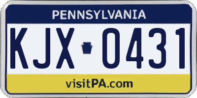 PA license plate KJX0431