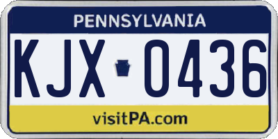 PA license plate KJX0436