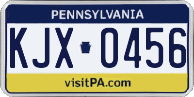 PA license plate KJX0456