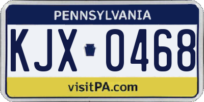 PA license plate KJX0468