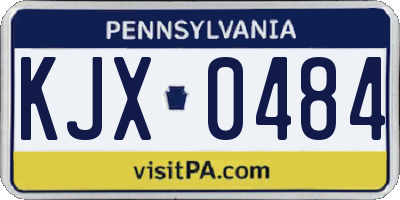 PA license plate KJX0484