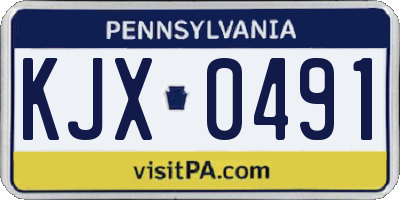PA license plate KJX0491