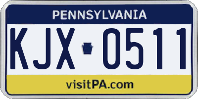 PA license plate KJX0511