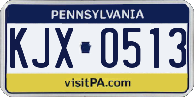PA license plate KJX0513