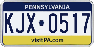 PA license plate KJX0517